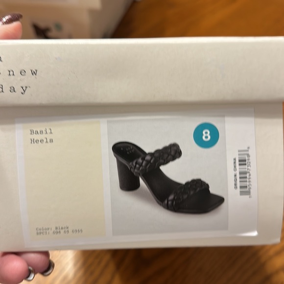 Women's Black Basil Mule With Round Heels & Woven Straps- A New Day™ - Picture 10 of 16